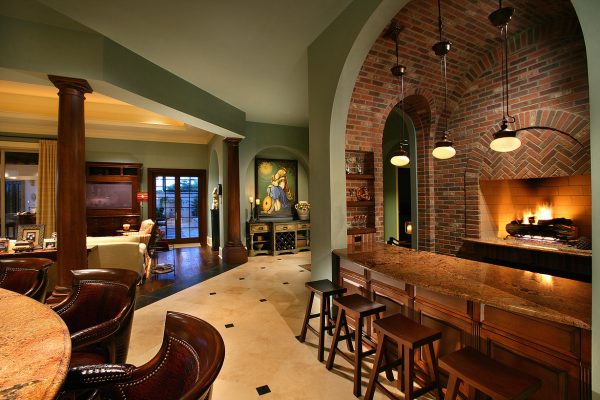 Wet Bar with Fireplace