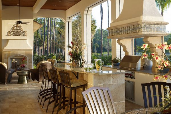 Outdoor Kitchen and Fireplace