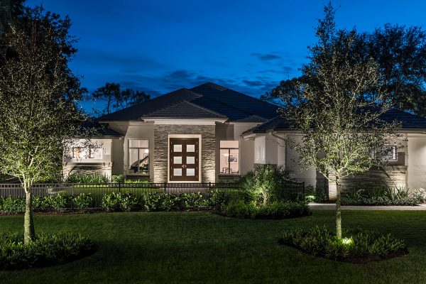 Front Elevation at Dusk