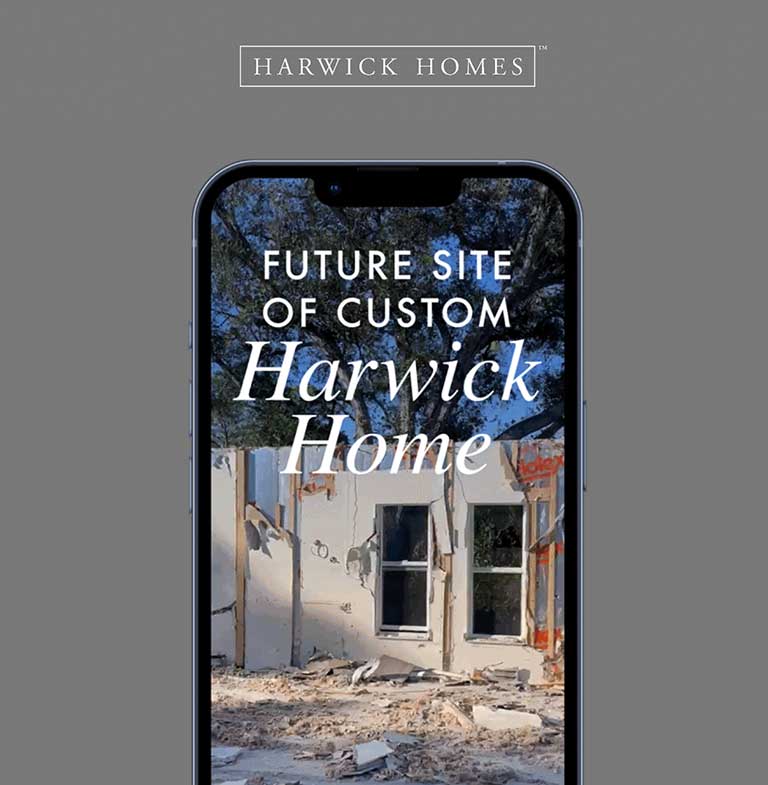 Custom Harwick home in progress in Stonegate.